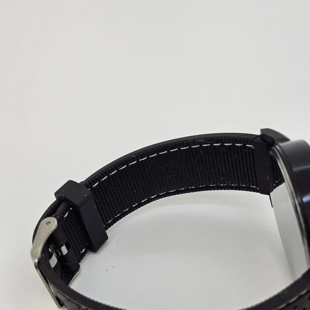 Men's Watch 44MM Black Dial Black‎ Plastic Bands New Battery